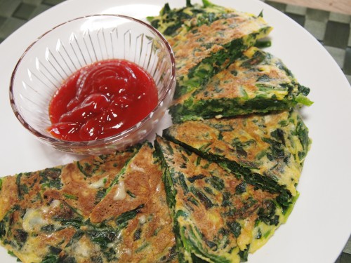 ホウレンソウのお好み焼き風
