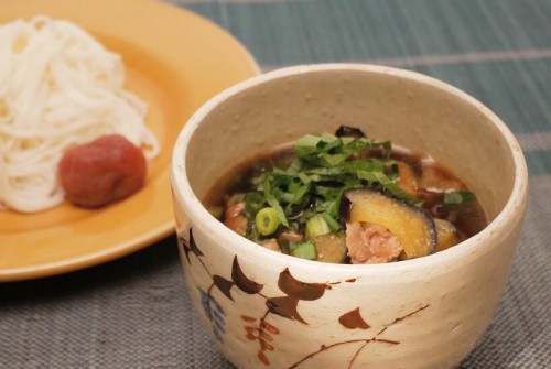 ナスの温素麺